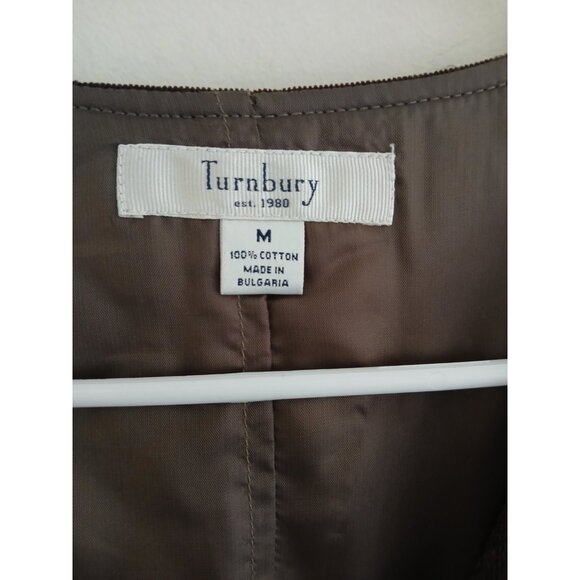 Turnburry Mens M Quilted Corduroy Vest Brown Full Zip Gilet Pockets Grandpacore - Picture 3 of 5